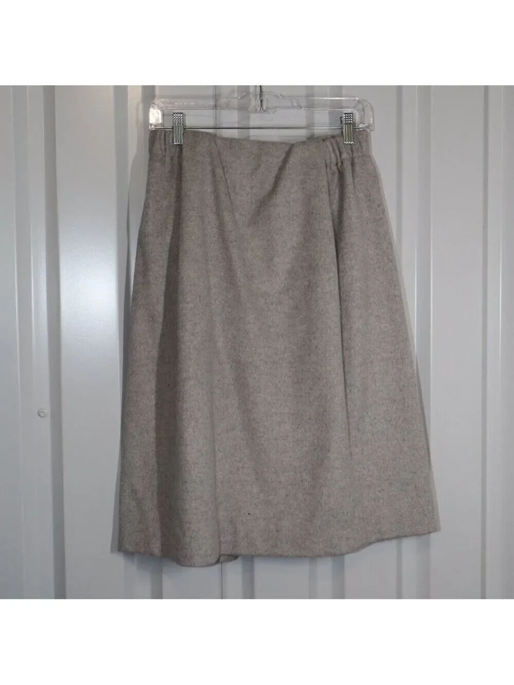 Kenta Matsushige Women's Minimalist Wool Gray Skirt A-Line Size EU38 US 6 Japan